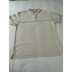 Izod Men's Tan Cotton Stripes Short Sleeve Polo Shirt Size 2X